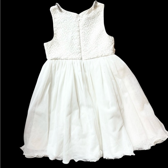 Girl’s Couture Princess White Tulle Wedding Formal Picture Perfect Dress Size 4 - Picture 2 of 9